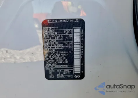 2022 Infiniti Qx50 Luxe z USA, uszkodzony, nr VIN 3PCAJ5BA8NF118116